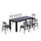 Manhattan Comfort Rectangle Dining Set of 9 W/ Colbert Chairs, 70.86 in L, American Solid Ash Wood, Black 8-DT02DCCA02-GY - alternate 7